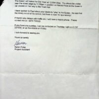 1997-06-03 Letter from Zap about gig for Queen in Hastings 1a