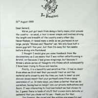 1999-08-16 Letter to Gerard Brown 1