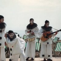 The Pierrotters performing on the beach 1983