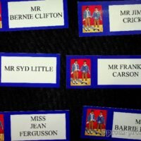 2005 Stage door name tags for National Theatre of Variety